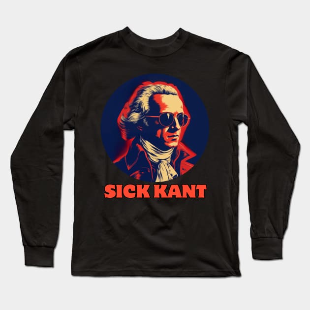 Sick Kant - Immanuel Kant, Philosopher AI Design - Australian Bogan Fun Long Sleeve T-Shirt by SocraTees